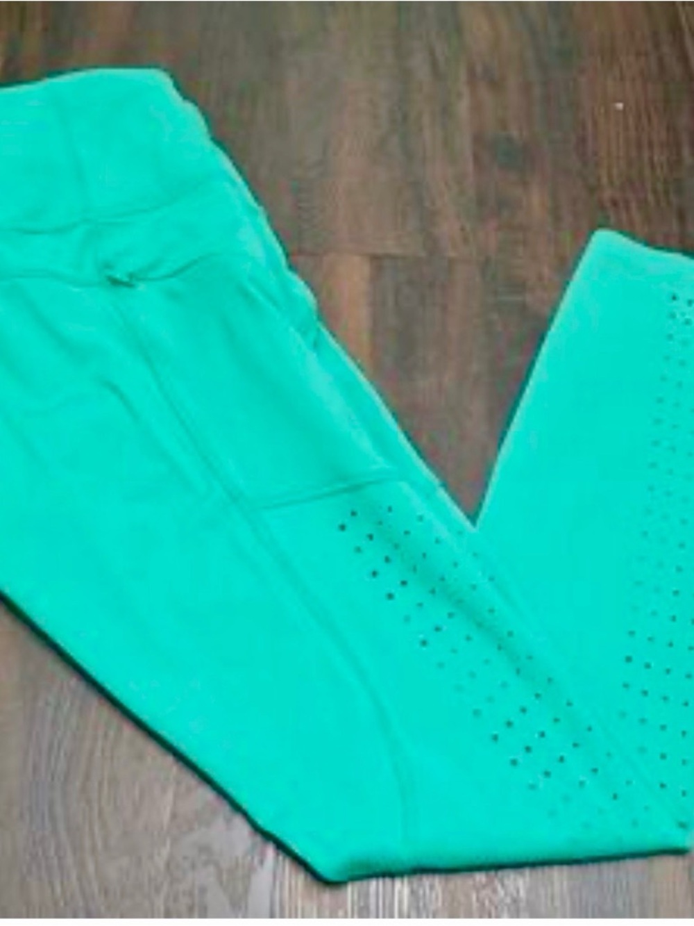 ATHLETA Teal Green Perforated Performance Leggings Size M